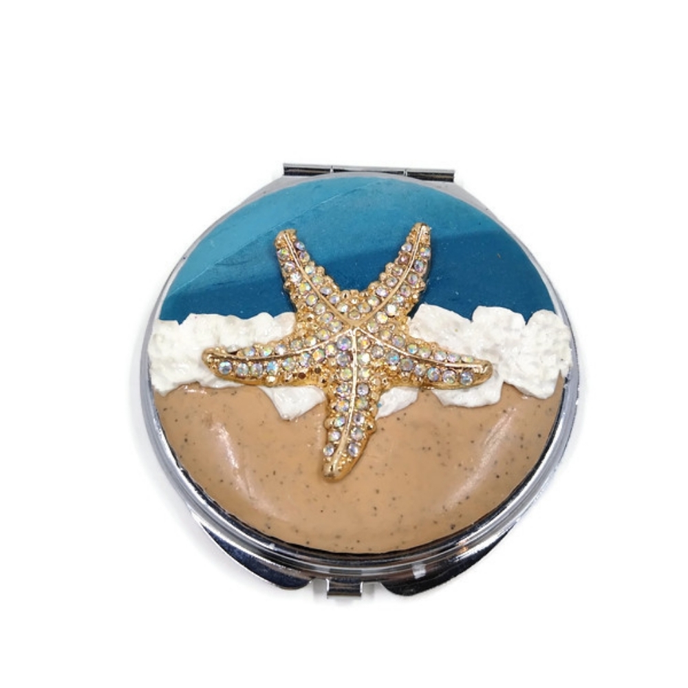 Starfish Beach Compact Mirror cosmetic make-up van